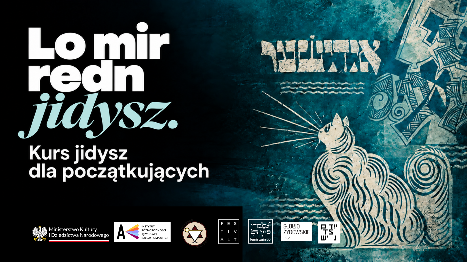 Grafika do wydarzenia darmowych zajęć jidysz.