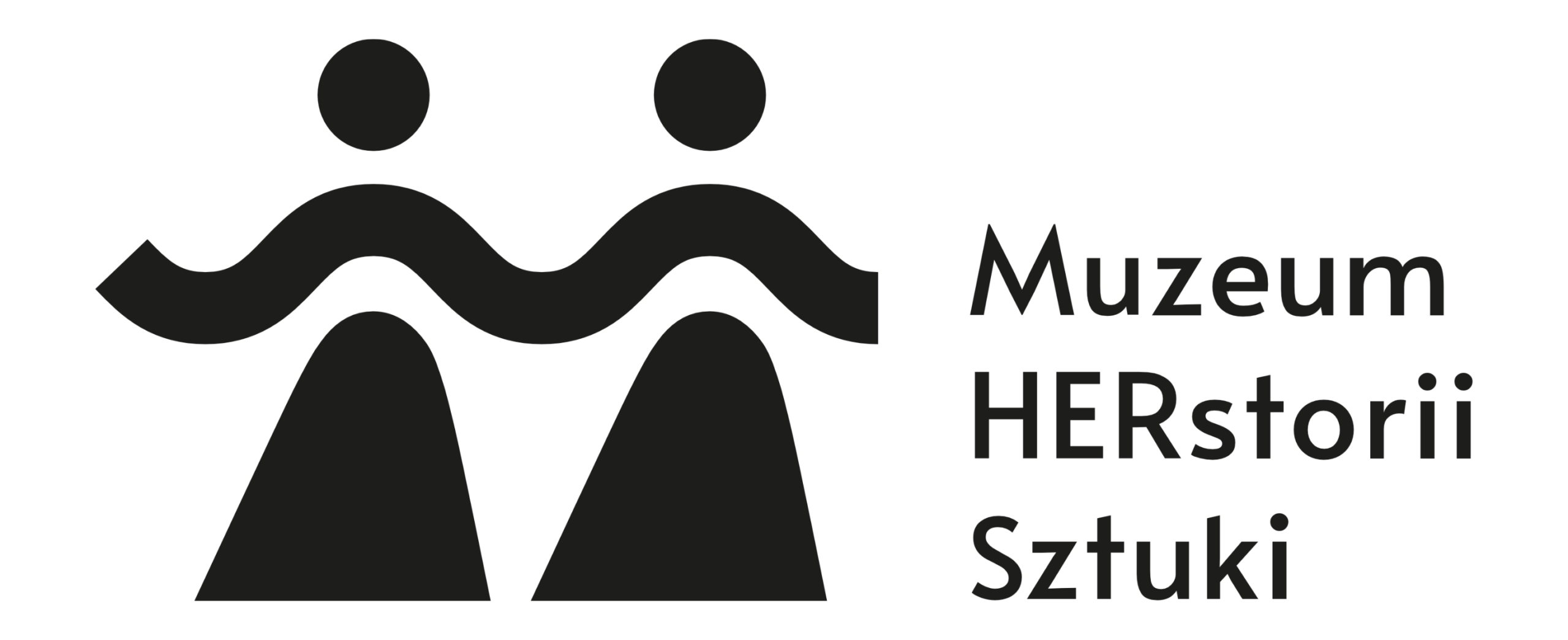 Logotyp Muzeum Herstorii Sztuki z białym tłem.