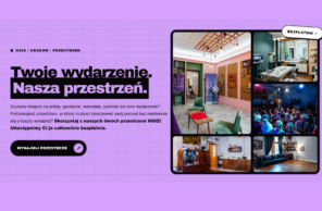 Grafika zachęcająca do wynajęcia przestrzeni w ramach projektu HOIZ.
